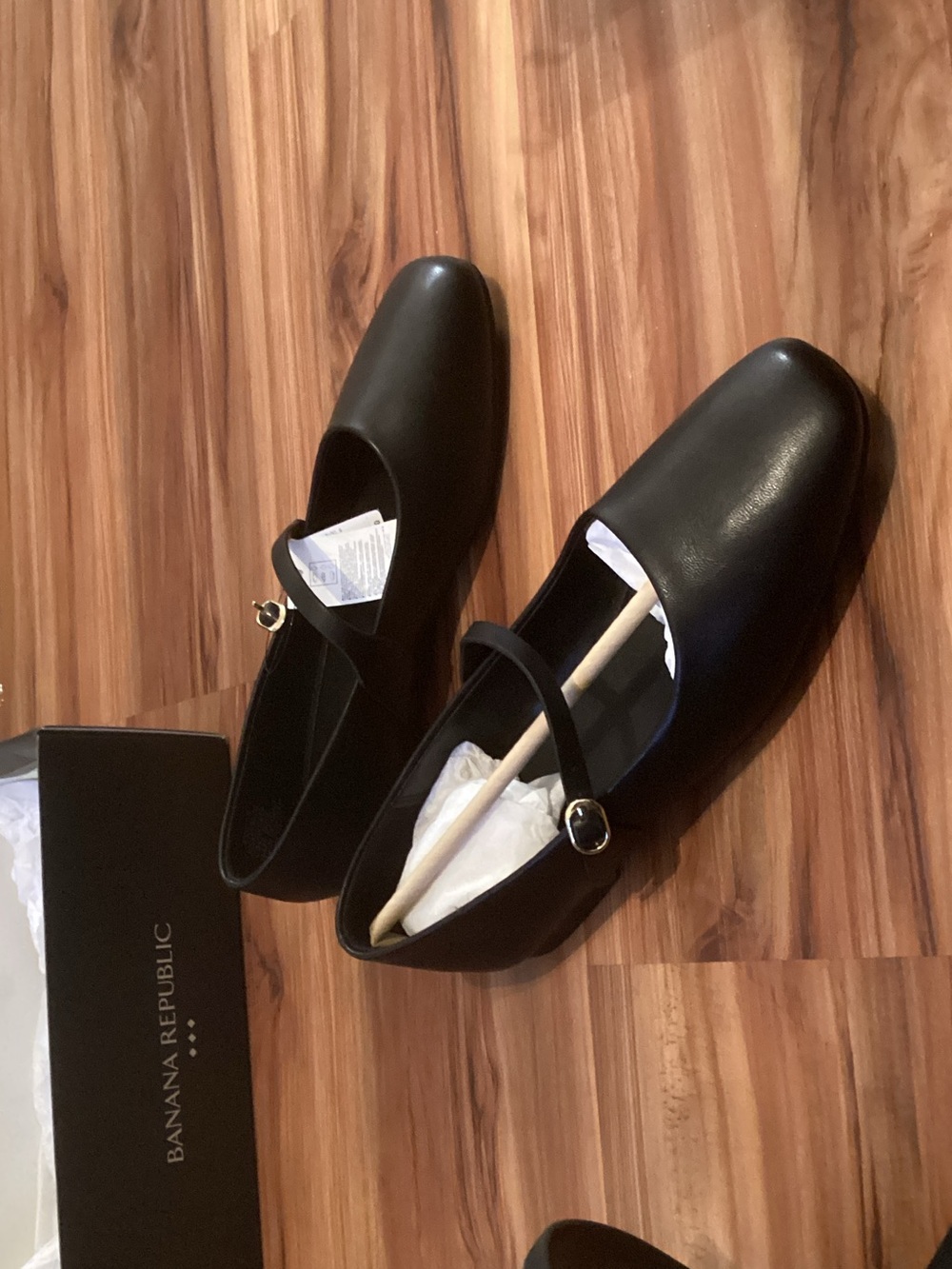 Banana Republic Black Mary Jane Square-Toe Flats